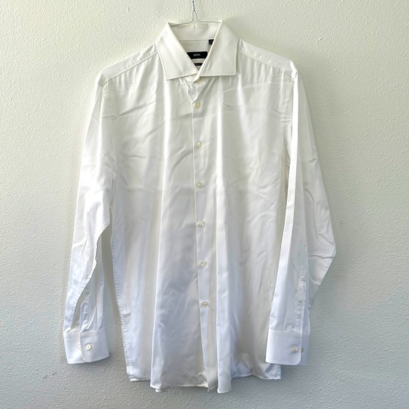 Hugo Boss Shirts Hugo Boss Sharp Fit Textured White Dress Shirt 7